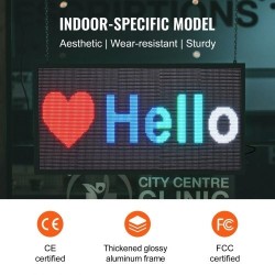 Ohjelmoitava täysvärinen P5 vierivä LED-kyltti 67x35 cm alumiini ABS WiFi USB