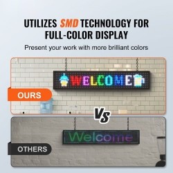 Ohjelmoitava täysvärinen P10 LED-mainostaulu 99 x 19 cm alumiinikehyksellä langaton USB ohjaus