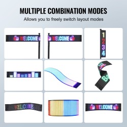 LED-näyttö ohjelmoitava täysvärinen vierivä P6 68x12 cm Bluetooth-sovellusohjaus