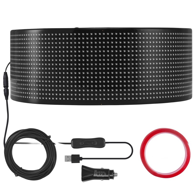 LED-näyttö ohjelmoitava täysvärinen vierivä P6 68x12 cm Bluetooth-sovellusohjaus