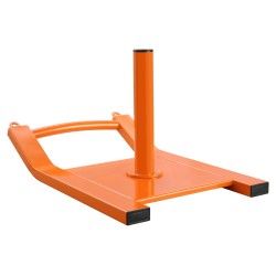 Teräksinen vetokelkka 182kg kantavuus oranssi pulverimaalattu sopii 2 5cm ja 5cm levypainoille
