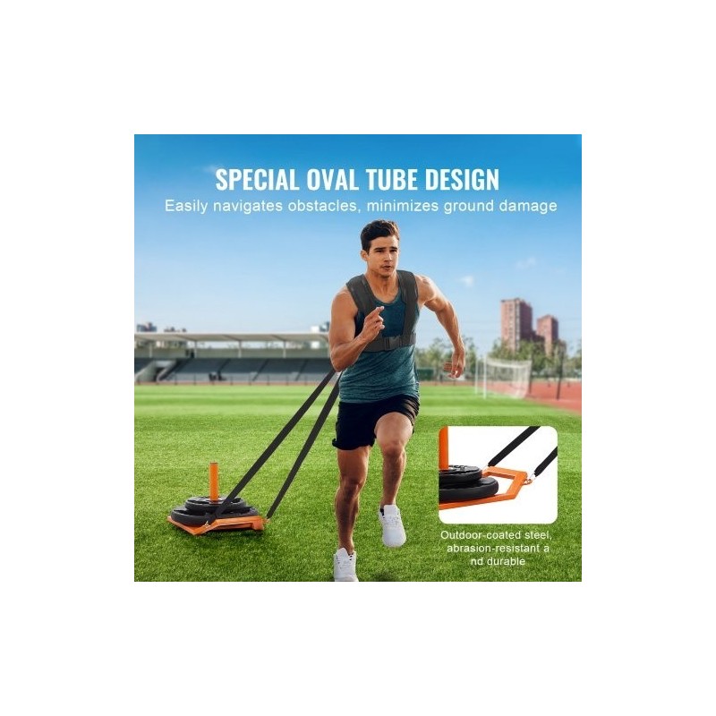 Vetoreki teräsrunkoinen jauhepinnoitettu oranssi soveltuu yhden ja kahden tuuman levypainoille