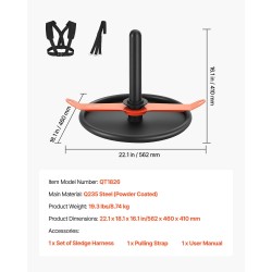 Teräksinen voimareki yhteensopiva 51 millimetrin reiälle vetovaljaalla oranssi ja musta