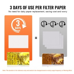 Friteerausöljyn suodatinpaperi 100 arkkia koko 653 x 430 mm yhteensopiva 55L suodatuslaitteelle