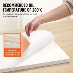 Friteerausöljyn suodatinpaperi 100 arkkia koko 653 x 430 mm yhteensopiva 55L suodatuslaitteelle