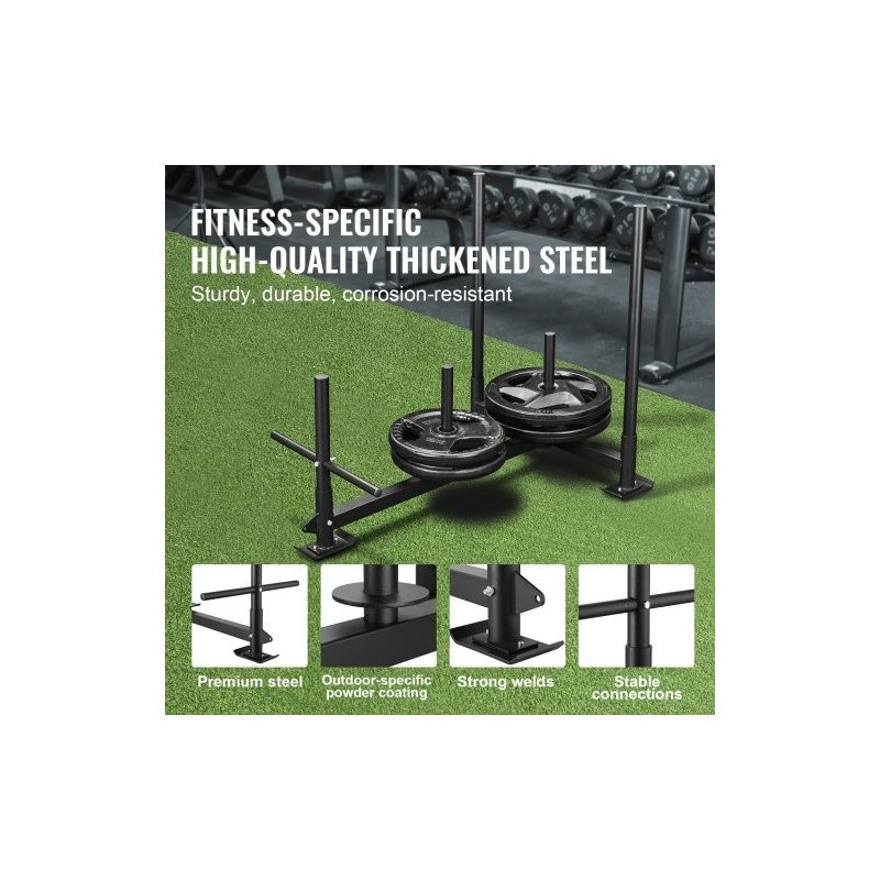 Teräsvoimareki 227 kilon kantavuus sopii 2 tuuman levypainoille musta