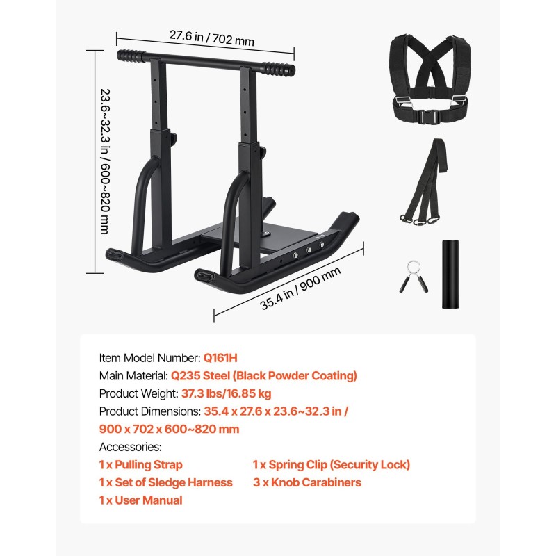 Teräksinen voimareki säädettävällä kahvalla valjaat mukana yhteensopiva 25 ja 51 mm painolevyille
