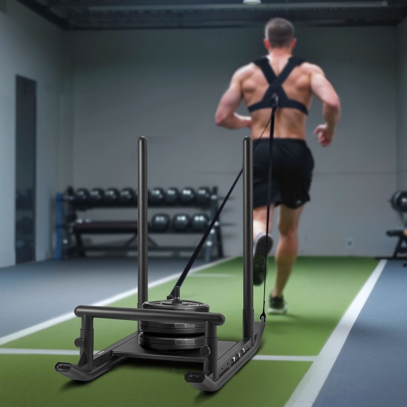 Teräksinen painokelkka voimaharjoitteluun valjashihnalla yhteensopiva 25/51 mm musta