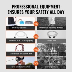 Vaijeriliukurata 30,48 m ruostumaton teräs 227 kg kantavuus turvavaljaat lapsille ja aikuisille