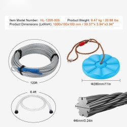 Vaijeriliukusetti ruostumaton teräs 36,6 m 226,8 kg pihalle turvavaljaat