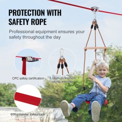 Vaijeriliukusarja 19,8 m kantavuus 227 kg nylon turvavaljaat istuin ohjaustanko