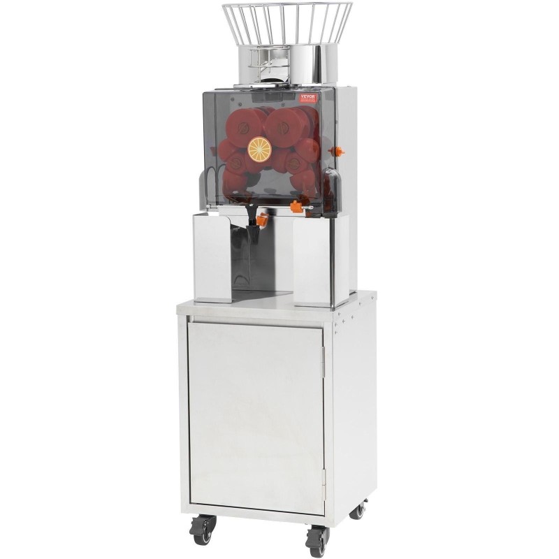 Ammattikäyttöinen automaattinen appelsiinimehupuristin SUS304 ruostumaton teräs PC-suojakansi vesihana 25 appelsiinia minuutissa