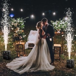 Kylmäkipinälaite alumiiniseosrunko 500 W säädettävä 2–4 m 2 kpl DMX-ohjaus