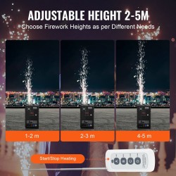 Kylmäsuihkukoneet 2 kpl 700W alumiiniseos säädettävä 2–5 m DMX-ohjaus lavaan ja juhliin
