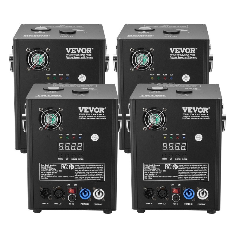 Kylmäkipinälaite 4 kpl 500 W alumiinikotelo säädettävä 2–4 m lavakäyttöön