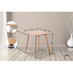 Viborg-keittiöpöytä pyökkijalustalla, säädettävä, kaksi kokoa, helppo koota