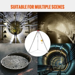 Kolmijalkainen vinssisetti 30 metrin teräsvaijerilla 544 kilogramman vetokyky sisältää kokovartalovaljaat ja putoamissuojan