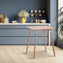 Viborg-keittiöpöytä pyökkijalustalla, säädettävä, kaksi kokoa, helppo koota