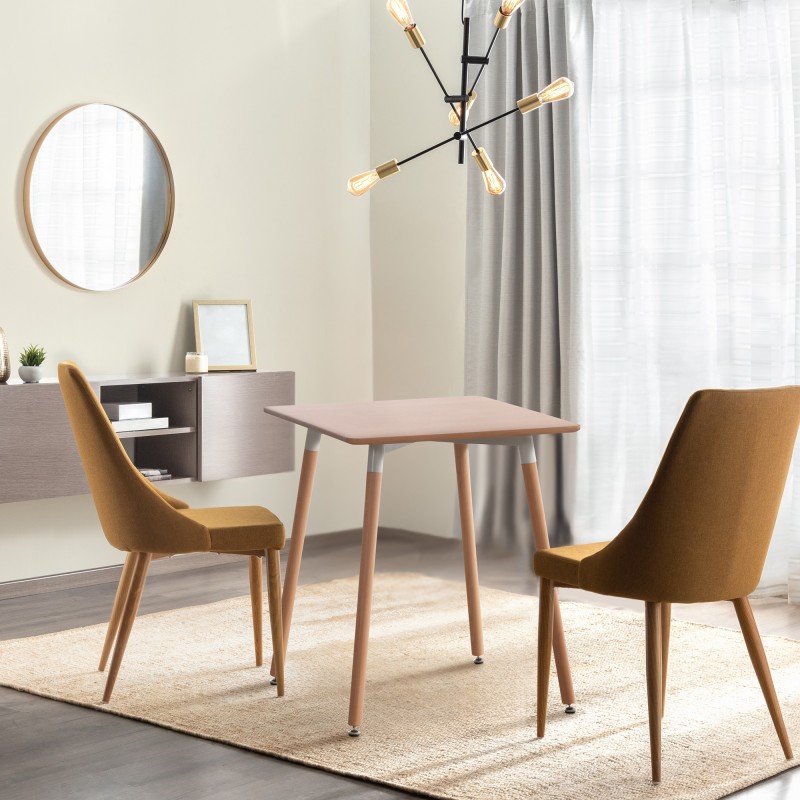 Viborg-keittiöpöytä pyökkijalustalla, säädettävä, kaksi kokoa, helppo koota