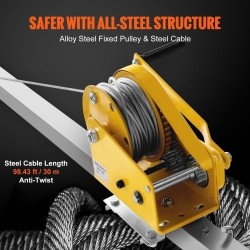 Kolmijalkasarja suljettuihin tiloihin metallirunko 1179 kg 30 m vaijeri