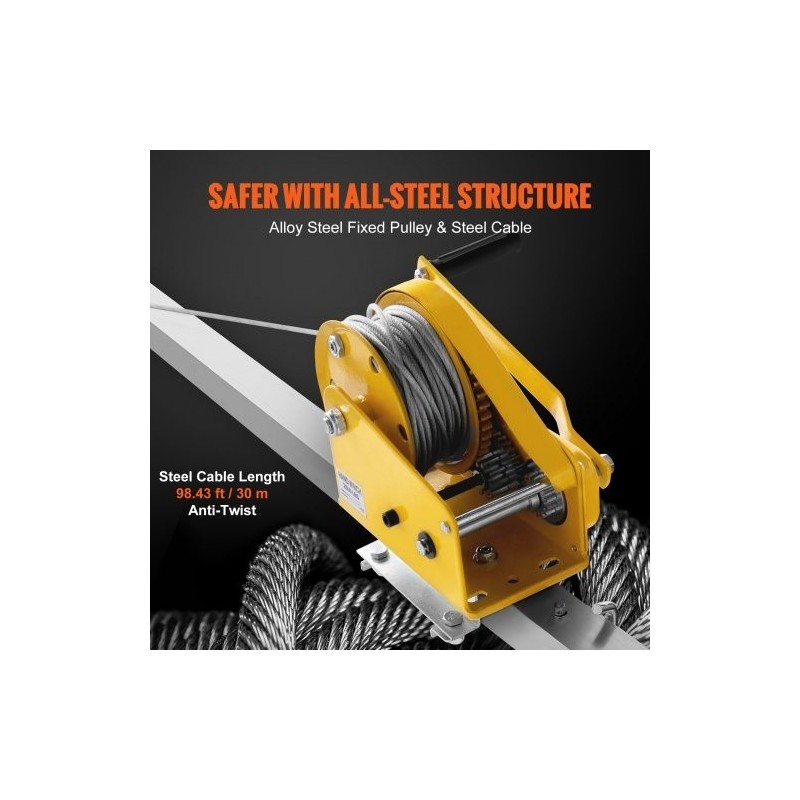 Kolmijalkasarja suljettuihin tiloihin metallirunko 1179 kg 30 m vaijeri