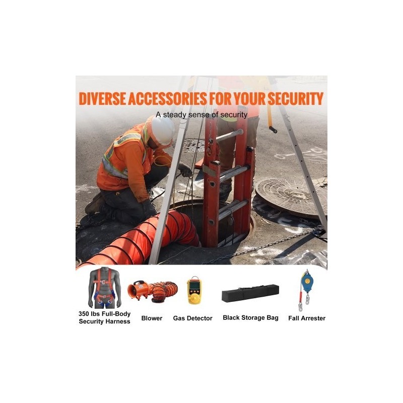 Kolmijalkasarja suljettuihin tiloihin metallirunko 1179 kg 30 m vaijeri