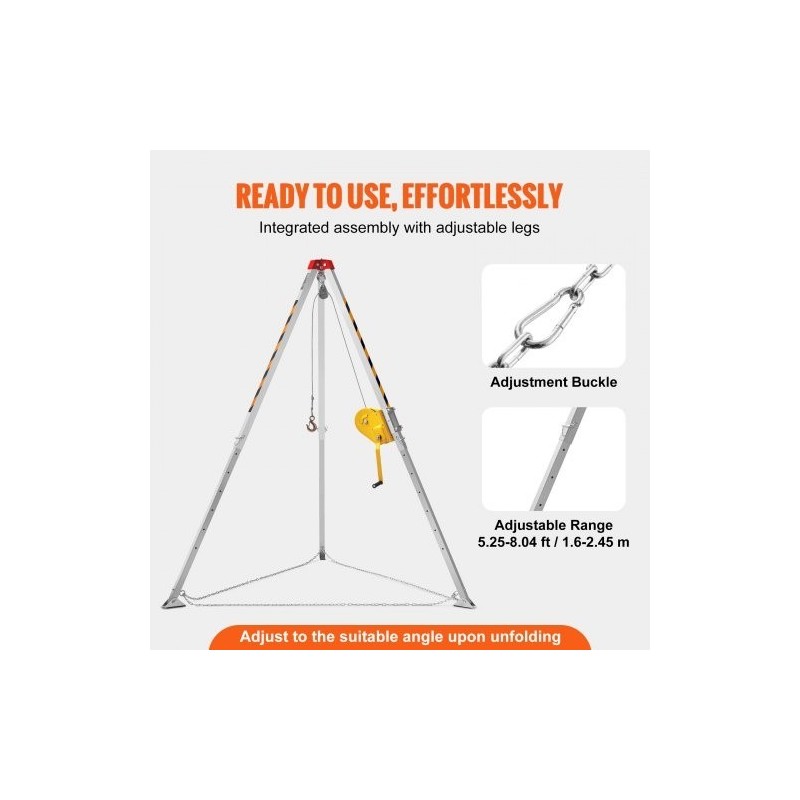 Kolmijalkasarja suljettuihin tiloihin metallirunko 1179 kg 30 m vaijeri