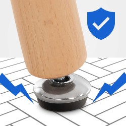 Viborg-keittiöpöytä pyökkijalustalla, säädettävä, kaksi kokoa, helppo koota