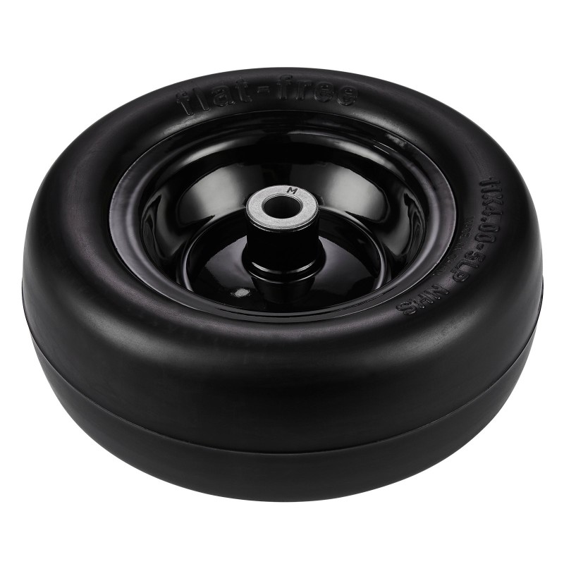 Ruohonleikkurin täytettömät PU-renkaat 11x4-7 tuumaa 2 kpl teräsvanteella