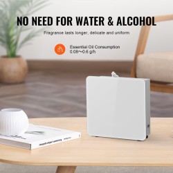 Tuoksukone kylmäsumutekniikalla 480 ml vesivapaa langaton ohjaus 2500 neliöjalkaa metalli akryyli