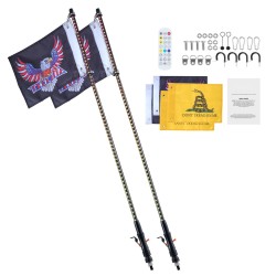 LED-piiskat 2 kpl 93 cm IP67 polykarbonaatti ja alumiini DC12–24V maastoajoneuvoihin