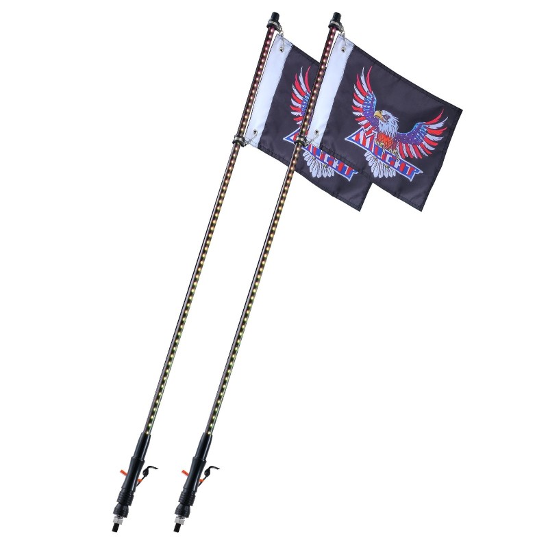 LED-piiskat 2 kpl 93 cm IP67 polykarbonaatti ja alumiini DC12–24V maastoajoneuvoihin