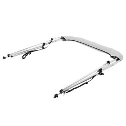 Bimini katos veneelle 600D polyesterikankaasta 4 kaarta 2160 2280 mm leveä irrotettavilla verkkosivuseinillä vaaleanharmaa