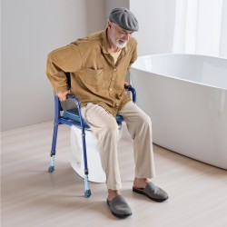 Yöpöytävessa kolmitoiminen säädettävä korkeus 181 kg kantavuus pehmustettu istuin ja selkänoja