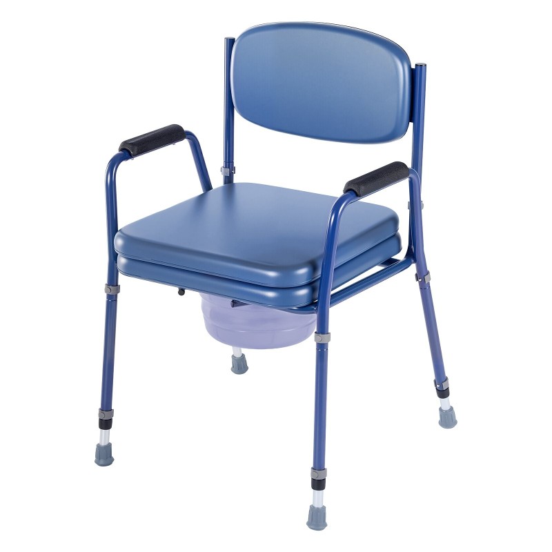 Yöpöytävessa kolmitoiminen säädettävä korkeus 181 kg kantavuus pehmustettu istuin ja selkänoja