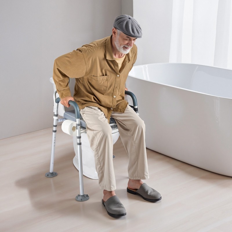 Yöpöytä-wc-tuoli aikuisille kantavuus 227 kg säädettävä korkeus ja leveys 5 l ämpäri