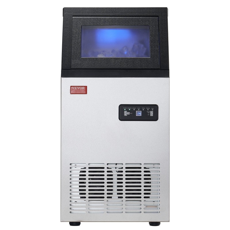 Vapaasti seisova kaupallinen jääpalakone ruostumaton teräs 38 kg vuorokaudessa 40 jääpalaa