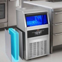 Kaupallinen jääpalakone ruostumaton teräs 41 kg vuorokaudessa 11 kg varasto 45 jääpalaa