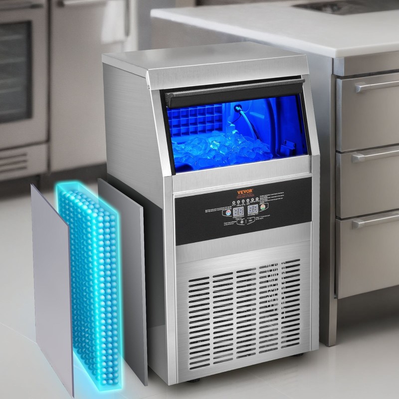 Kaupallinen jääpalakone ruostumaton teräs 41 kg vuorokaudessa 11 kg varasto 45 jääpalaa