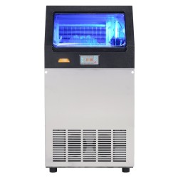 Jääpalakone kevyeen kaupalliseen käyttöön 45 kg vuorokaudessa 15 kg säiliö ruostumatonta terästä