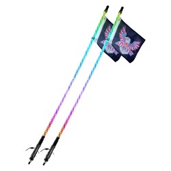 LED-whip-valot 2 kpl 121,9 cm RGB 360 asteen spiraali IP67