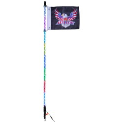 LED piiskavalo 1 kpl 1230 mm PC alumiini 360 RGB Bluetooth RF ajoneuvoihin