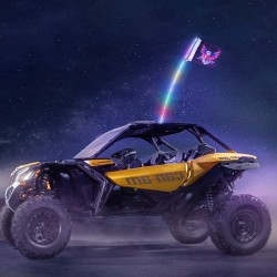 LED-piiskavalo 1 kpl 1230 mm PC-alumiini 360° RGB Bluetooth RF ajoneuvoihin