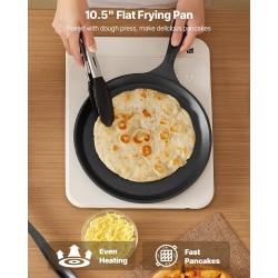 Valurautainen 8-tuumainen tortillaprässi paistinpannulla ja 100 leivinpaperiarkkia