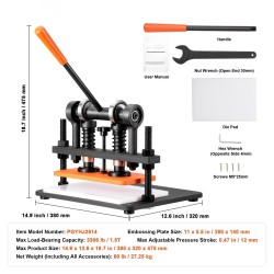 Sähkökäyttöinen nahkaleikkuri ja prässi 280 x 140 mm prässilevy 12 mm puristusisku