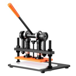 Sähkökäyttöinen nahkaleikkuri ja prässi 280 x 140 mm prässilevy 12 mm puristusisku