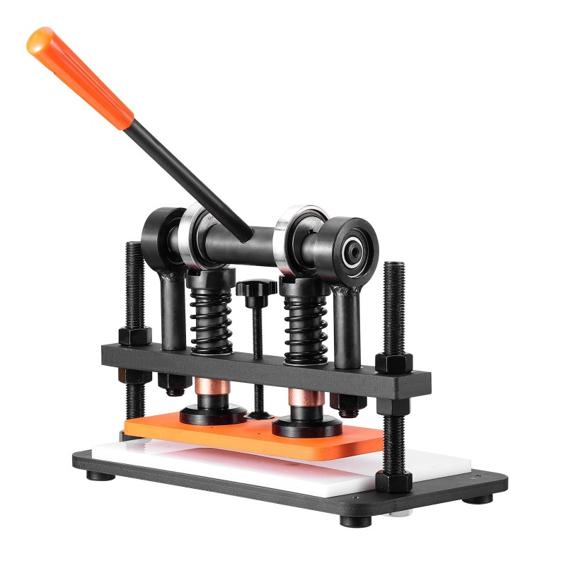 Nahkakohokuviointikone käsikäyttöinen 260x120mm levy 12mm isku 1,5t kantavuus