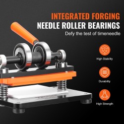 Nahkakohokuviointikone manuaalinen 180x100 mm alusta 12 mm puristus kaksinkertaiset ohjausakselit