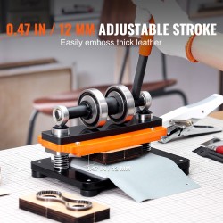 Nahkakohokuviointikone manuaalinen 180x100 mm alusta 12 mm puristus kaksinkertaiset ohjausakselit