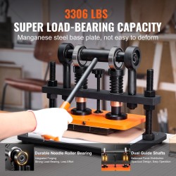 Manuaalinen nahkaleikkuri ja prässi teräsrunko 25,9 x 15 cm prässilevy